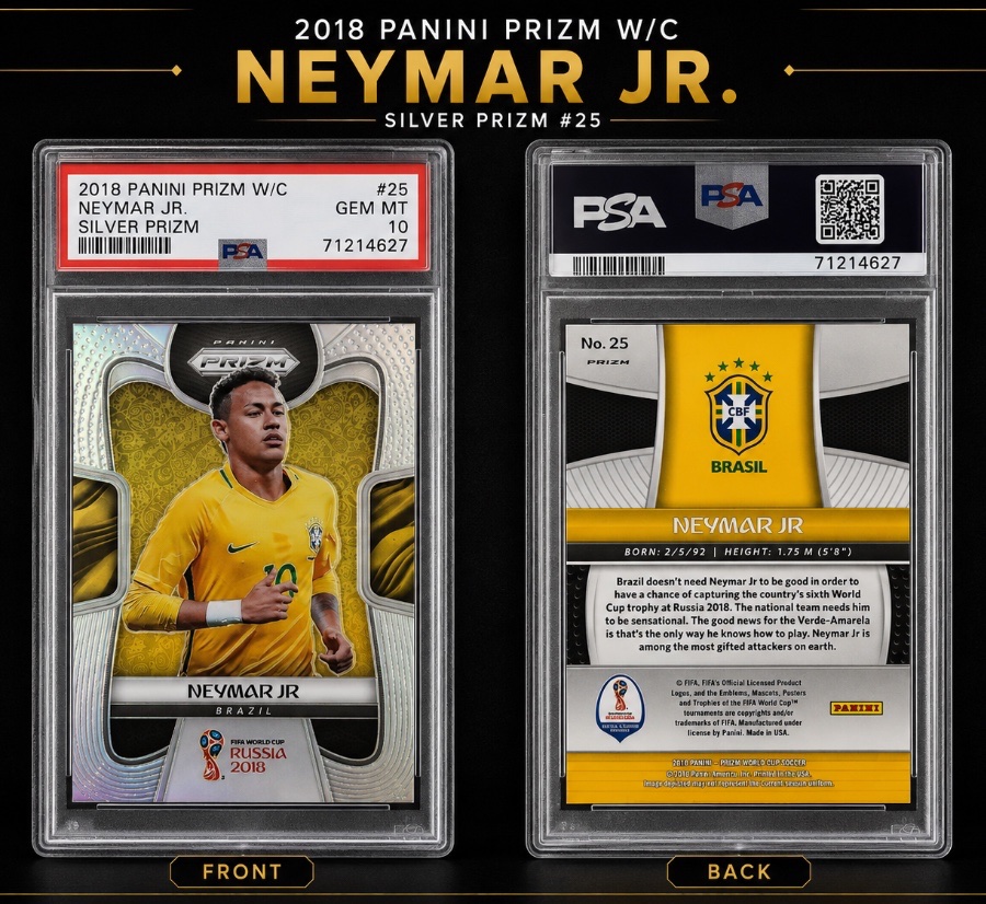 2018 Panini Prizm Neymar Jr Silver Prizm PSA 10