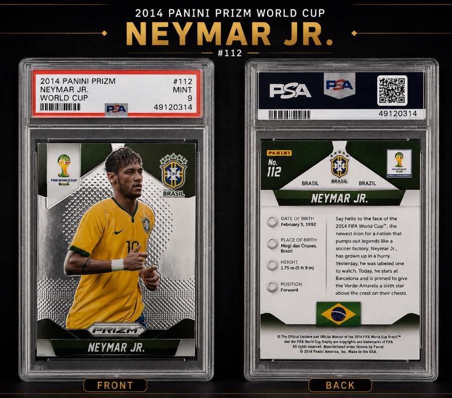2014 Panini Prizm Neymar Jr WORLD CUP RC PSA 9