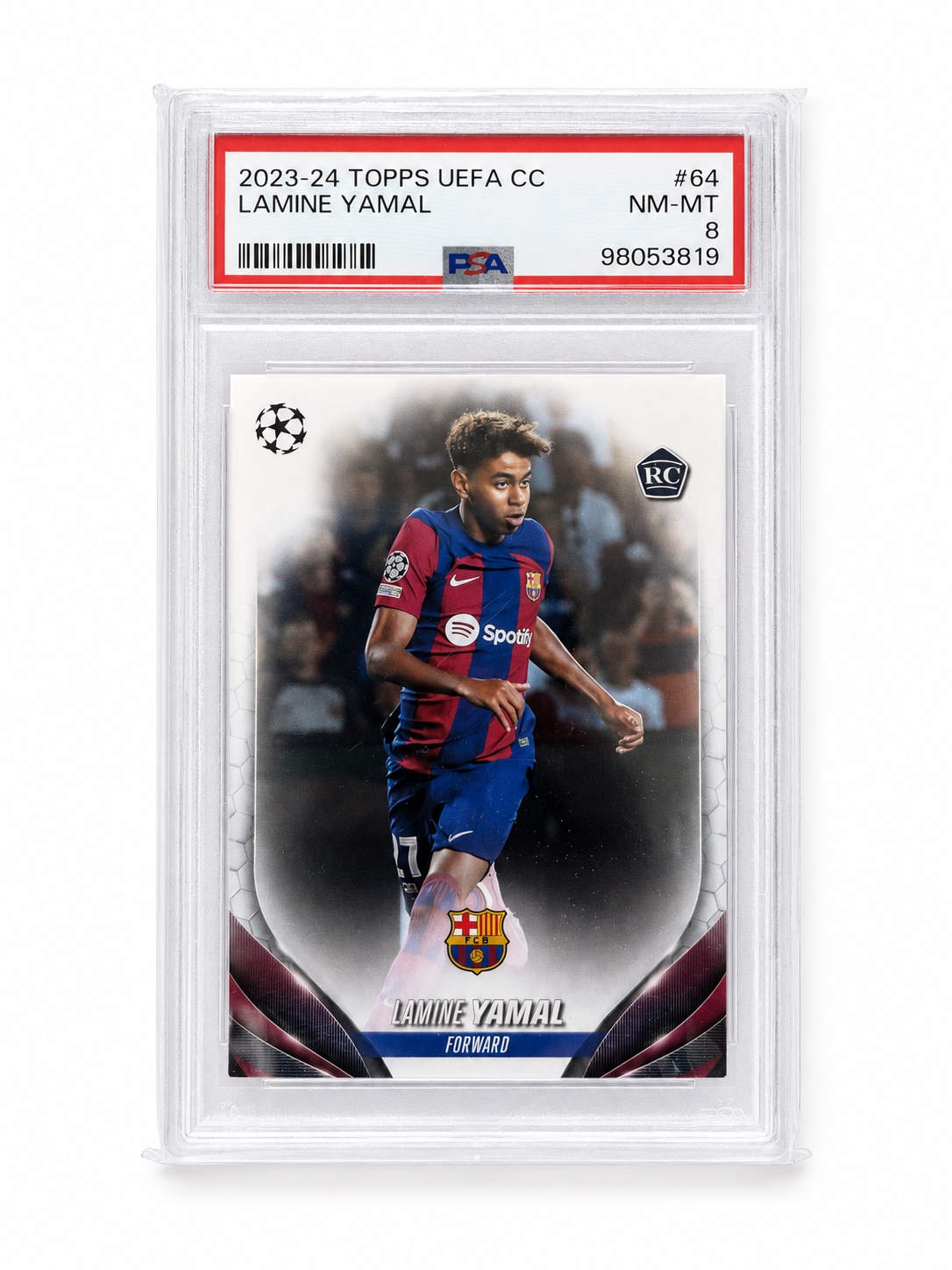 Lamine Yamal Topps UCC Rookie Card PSA 8