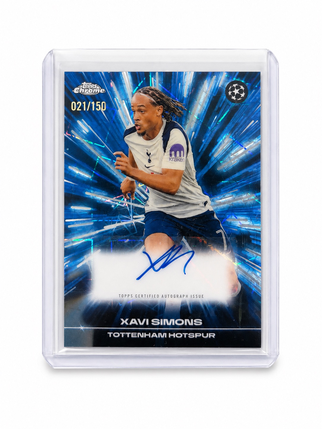 Xavi Simons Topps Chrome Auto /150 Tottenham Hotspur