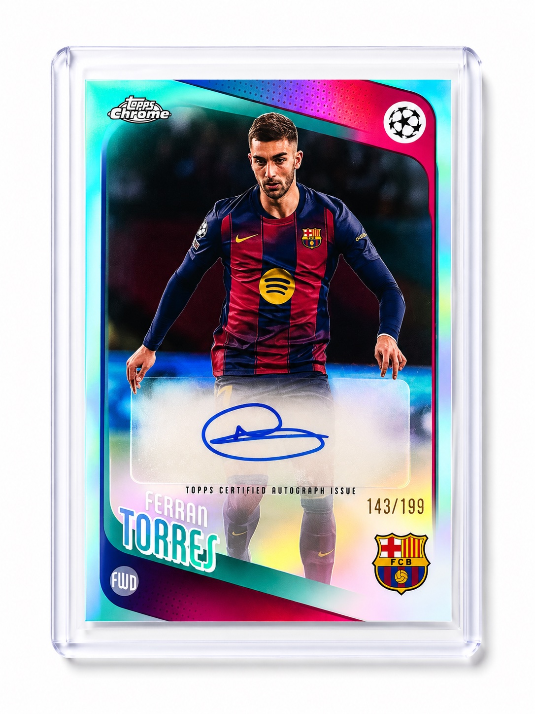 Ferran Torres Topps Chrome Auto /199